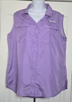 HABIT Women's Sleeveless Fishing Shirt Large L Fairy Wren Purple UPF 40+ Vented