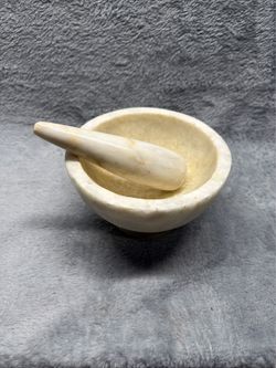 Mortar And Pestle White Marble 6x4