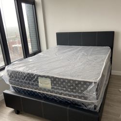 Queen Mattress Come With Bed 🛏️ Frame And Free Box Spring - Free Delivery 🚚 Today To Reasonable Distance