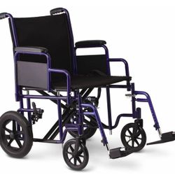 Medline Heavy Duty Transport Chair/Blue Frame