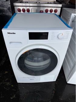 Miele Side-by-Side Front Load Washer and Electric Dryer Set in White TWD360WP, WWD160WCS