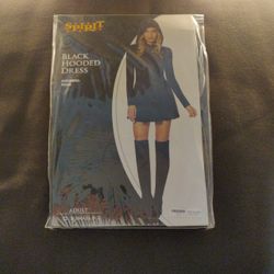 Black Hooded Dress Spirit Halloween Costume