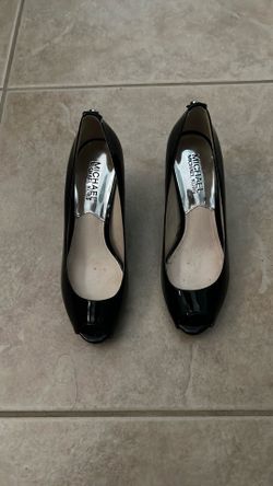 Michael Kors black patent open toe heels (Size 5 1/2) CASH ONLY