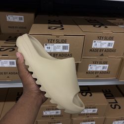 Tan Yeezy slides