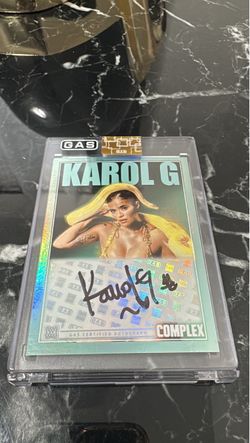 KAROL G AUTOGRAPHED GAS COMPLEX CARD