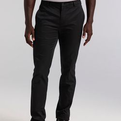 Perry Ellis Textured Slim Fit Casual Trouser Pants Black Size 36x32 Slim Stretch