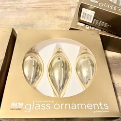 Golden Luster Tear Drop Ornaments 