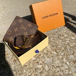 Luxury belt and wallet bundle- brown