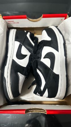 Nike Dunk Low (PS) Low Top Leather Sneakers Black/White US 11