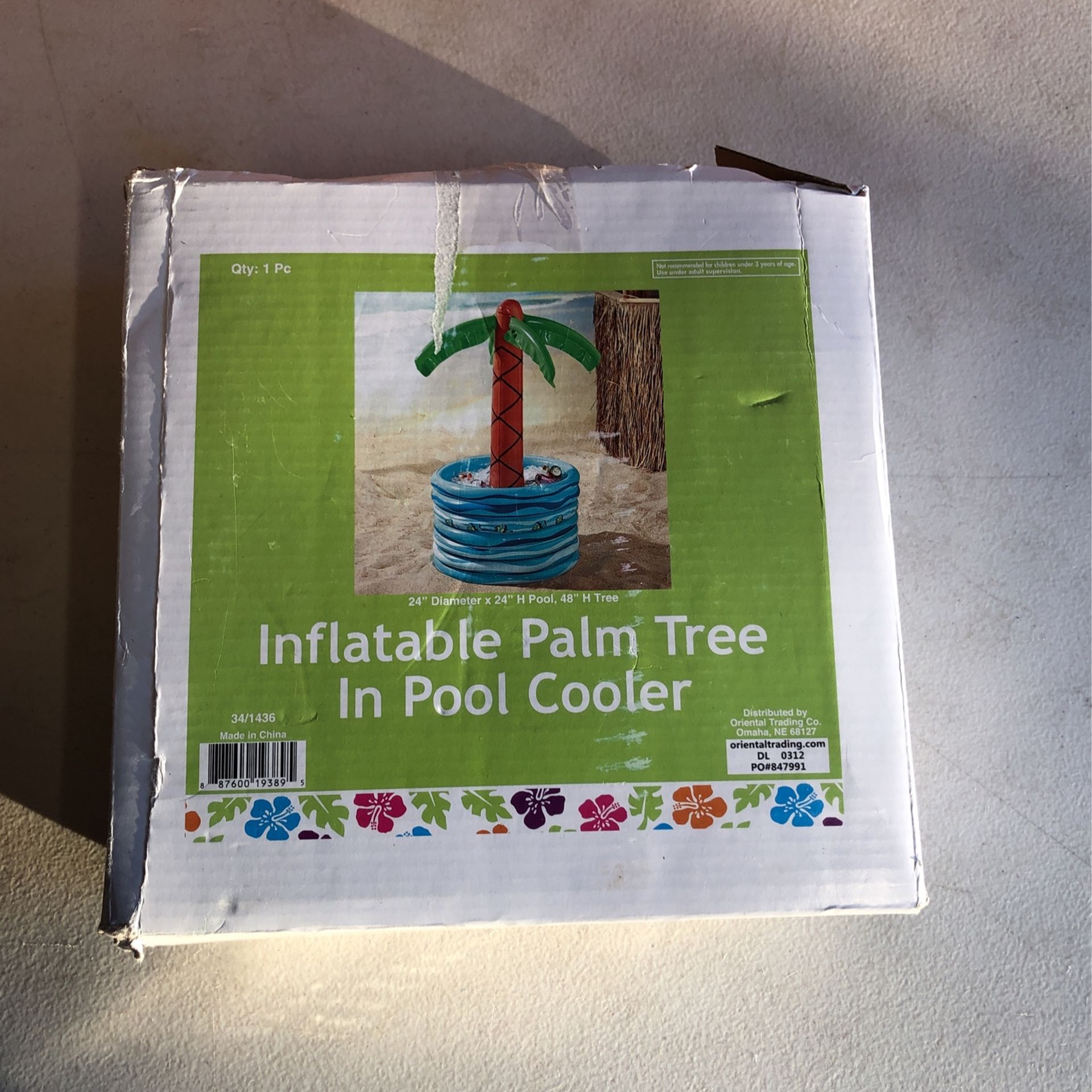 Palm Tree In Pool Cooler 4ft High NEW