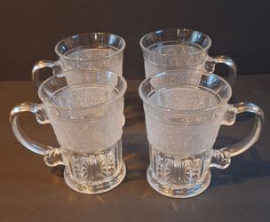 Vintage Crystal Coffee Mugs - Set of 4 (CCI Athens Pattern) - Like New