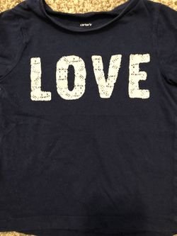 Carters 5 years girls short sleeve love shirt