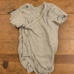 Set Of 3 Grey Goobie Baby Onesies / Size 3-6 Months 