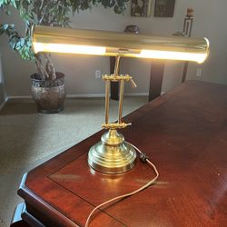 Lamp Desk/table Very Heavy Solid Brass- Adjustable -vintage