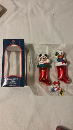 Vintage Disney European Glass Ornament Set
