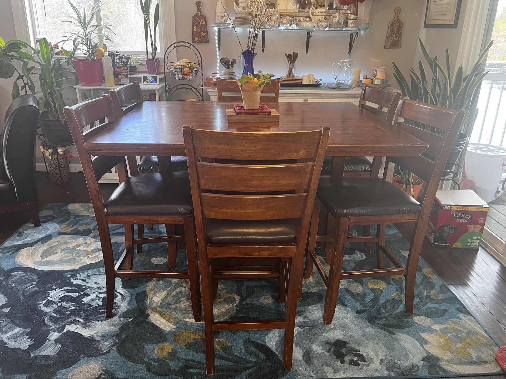 Counter-Height Dining Room Table w/6 Chairs