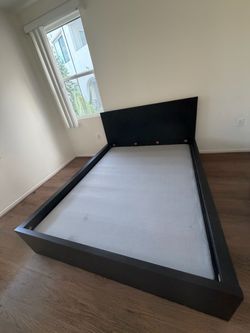 Black Wood Platform Bed Frame