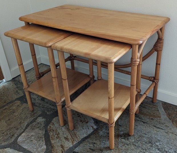 Heywood Wakefield Ashcraft Rare Nesting Tables 1950s