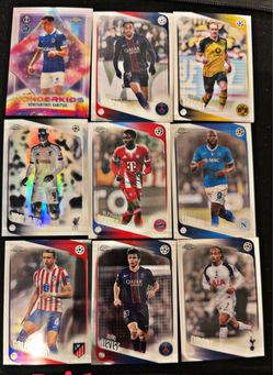Topps Chrome UEFA Champions League Soccer Cards Lot of 9
