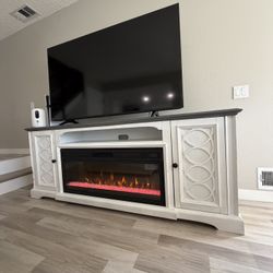 Tv stand with electric fireplace 