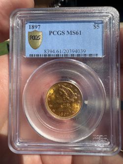 1897 $5 Gold Liberty MS61 PCGS