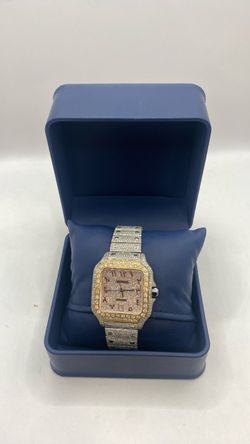 Cartier iced Out Square Dial Watch