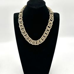 Women’s Gold Tone Costume Textured Chain Necklace