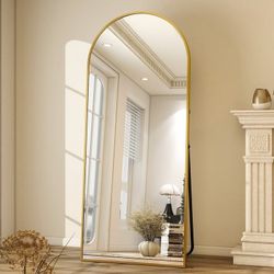 Full Length Mirror 71"x 27" Floor Mirror Arched Standing Dressing Mirror for Berdroom, Gold