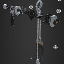 Harrington® LX Mini Lever Chain Hoist, 1/4 Ton Capacity, 10' Lift