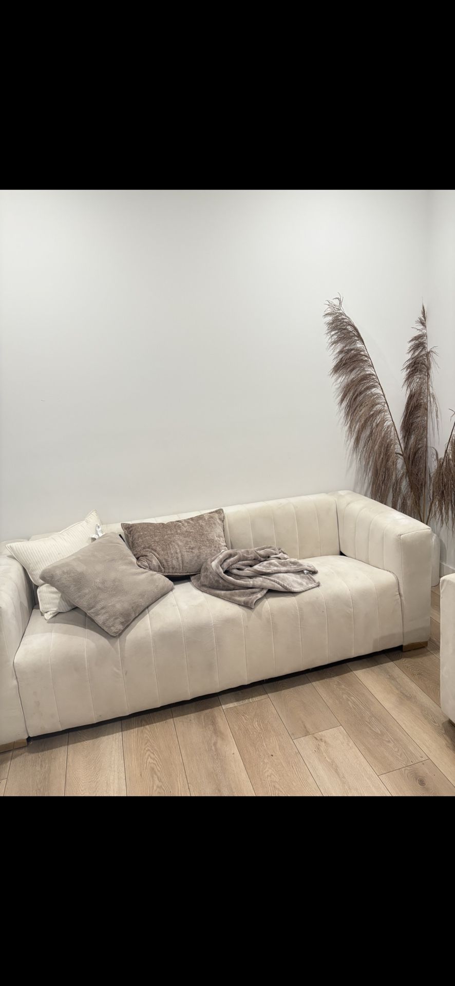 cream sofa & love seat