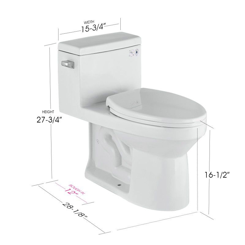 Dual-Flush Elongated One-Piece Toilet (Seat Included)OPT08701WH