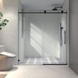 Frameless Sliding Door Clear Tempered 3/8"