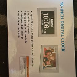 10-inch Digital Clock Photo Frame Video Player