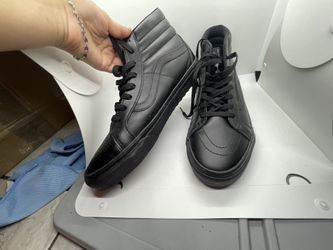 Black Leather Vans Shoes