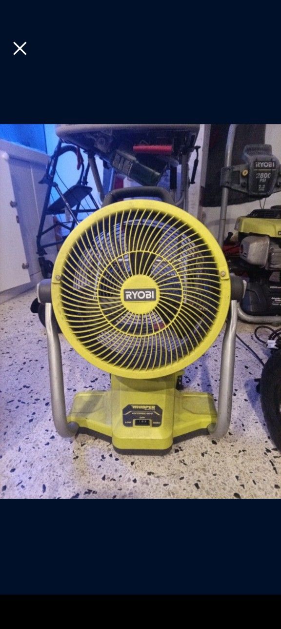 RYOBI 18V 12 in. Whisper Series Misting Fan