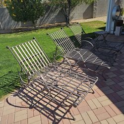 Iron Pool Lounge Chairs