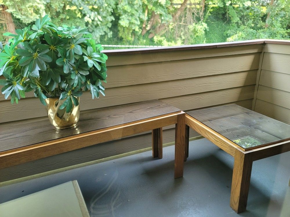 1 Bench Table and 1 Side Table Hard Wood