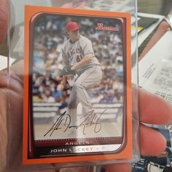 Los Angeles Angels John Lackey 08 Bowman Orange Parallel Serial Number 188/250 Baseball Card 