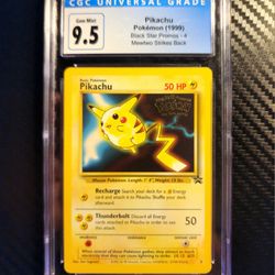 POKEMON 1999 CGC Blue Label 9.5 (10)  PIKACHU #4 WB Movie PROMO THE FIRST MOVIE GEM MINT