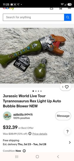 Official Jurassic World Live Tour Light-Up T-Rex Wand & Cup Set - Brand New