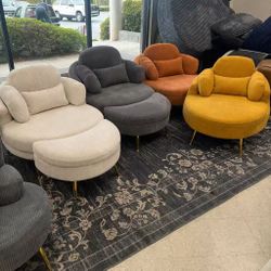 🟢 Sofa, Chair Sofa, with Storage Ottoman