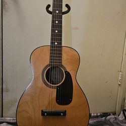 Vintage Acoustic Guitar w/ Strap and Case