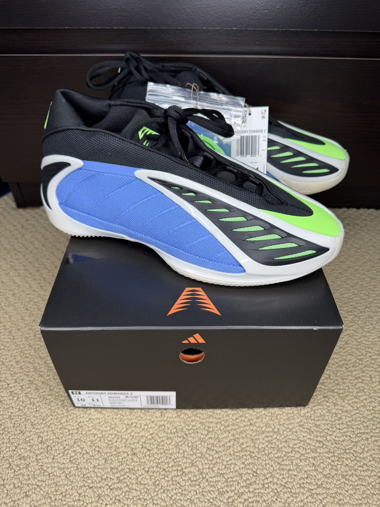 PRICE FIRM Adidas Anthony Edwards AE2 Basketball Shoes JR4359 Blue Fusion (Men’s Size 10)