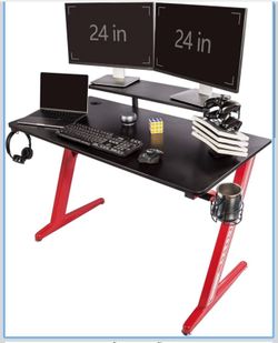 Gaming Desk w/ Monitor Stand & Cup Holder