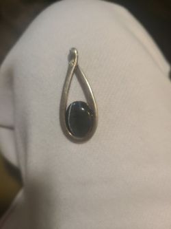 Vintage Onyx Sterling Silver Pendant 