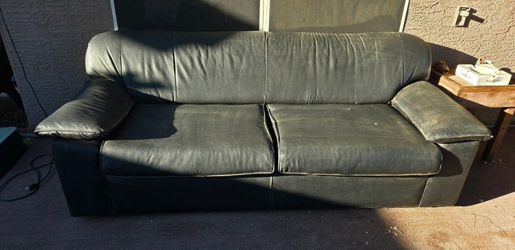 FREE Black Leather Sofa Couch