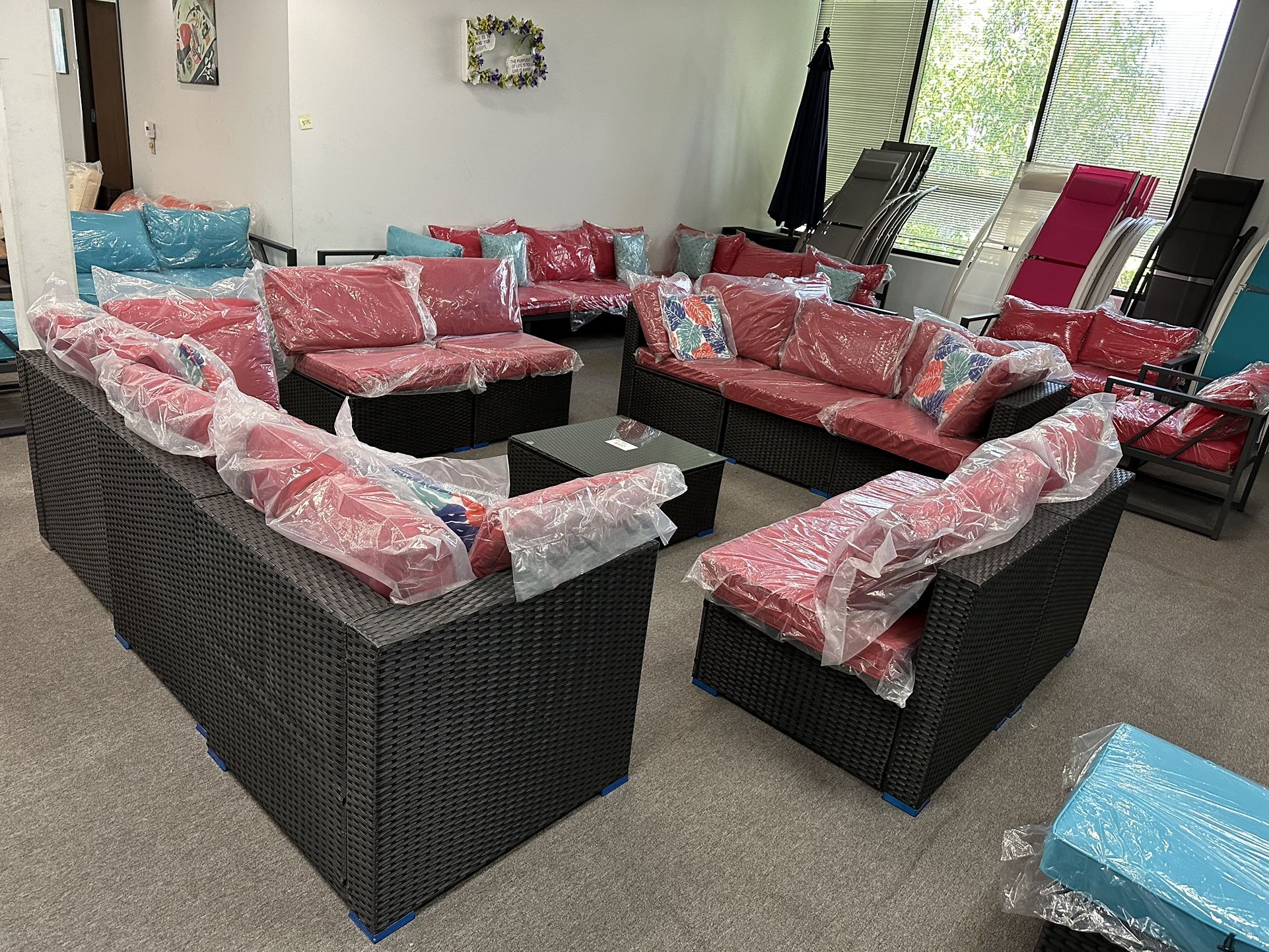 (No Assemble Require!!)New 11 pcs Wicker Outdoor Patio Furniture Sectional Sofa Set. 