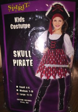 Kids costume skull pirate size large 11-13 (see description)