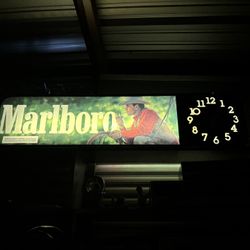 Vintage Marlboro Man Bar Display Light Clock Huge 54”  Rare