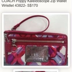 COACH Vintage Poppy Wristlet Wallet